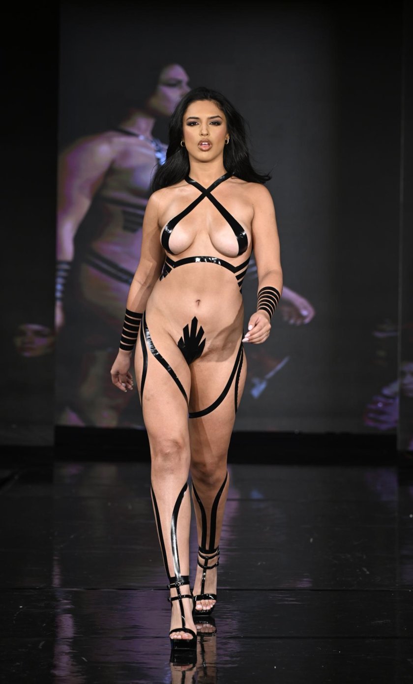 Naked girls on the catwalk