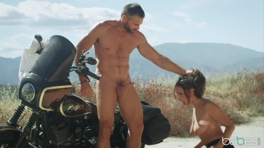 Pornography girls on a motorcycle