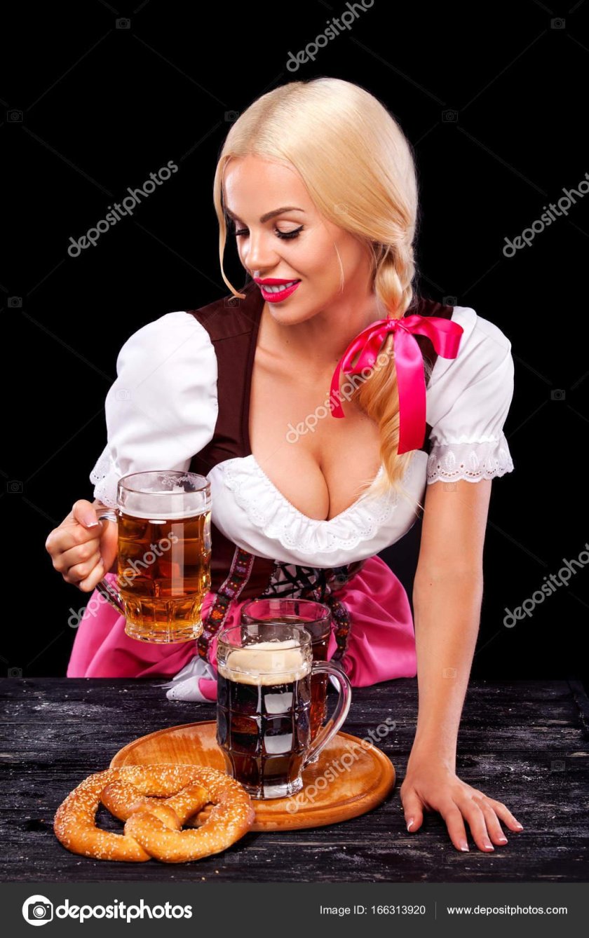 Bavarian waitress with beer