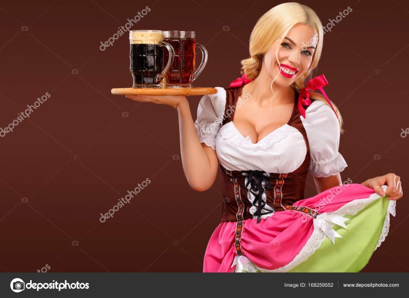 Bavarian waitress with beer