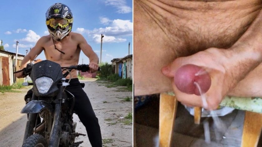 Girl ends on a motorcycle