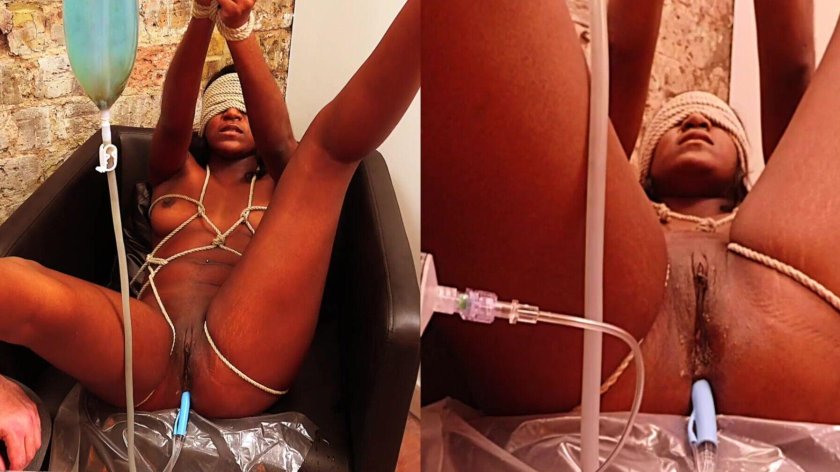 Naked girls enema