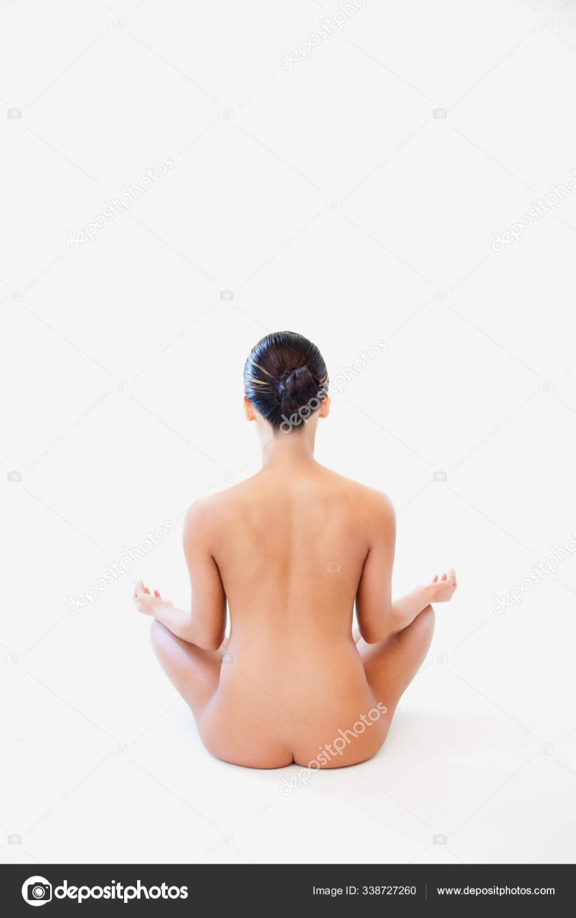 Naked women look from the back