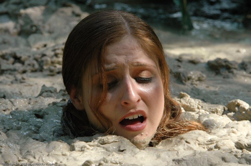 The girl is drowning in Quicksand swamp