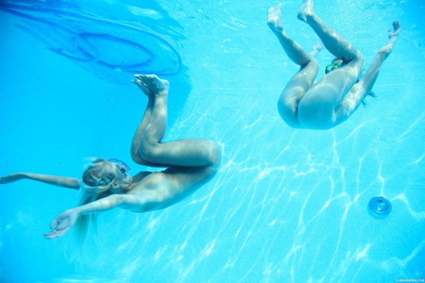 Naked underwater