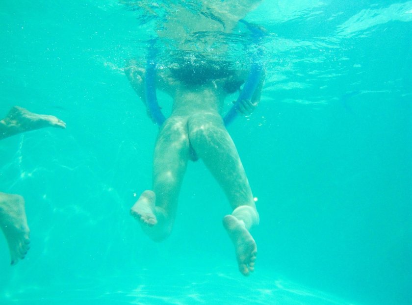 Naked girl underwater