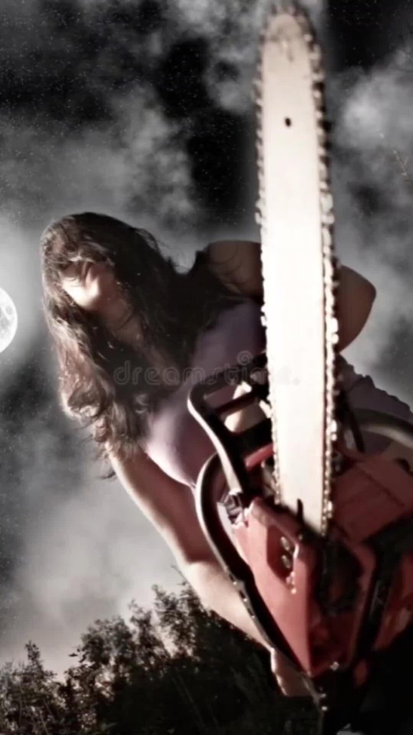 Girl with a chainsaw