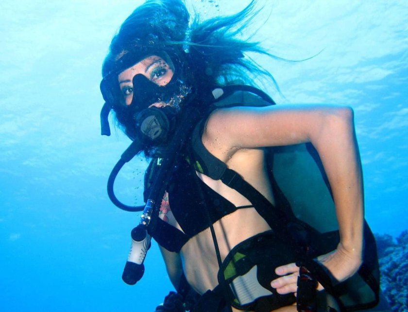 Girl with scuba gear