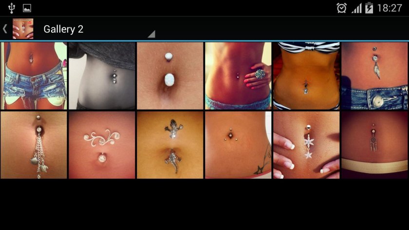 Piercing in the navel