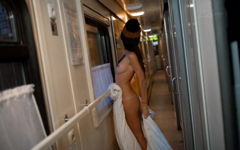 Erotic girls on a train