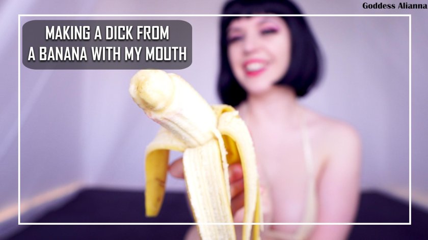 Girl eats a banana