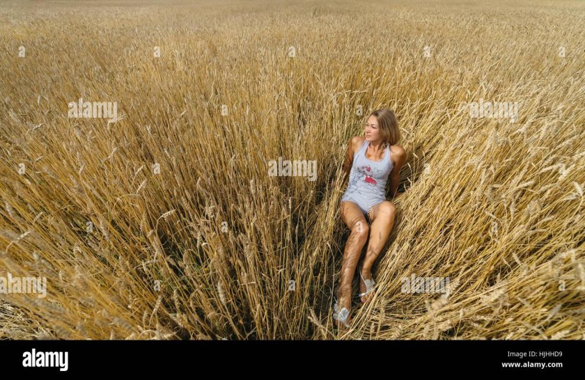 Girl in wheat field