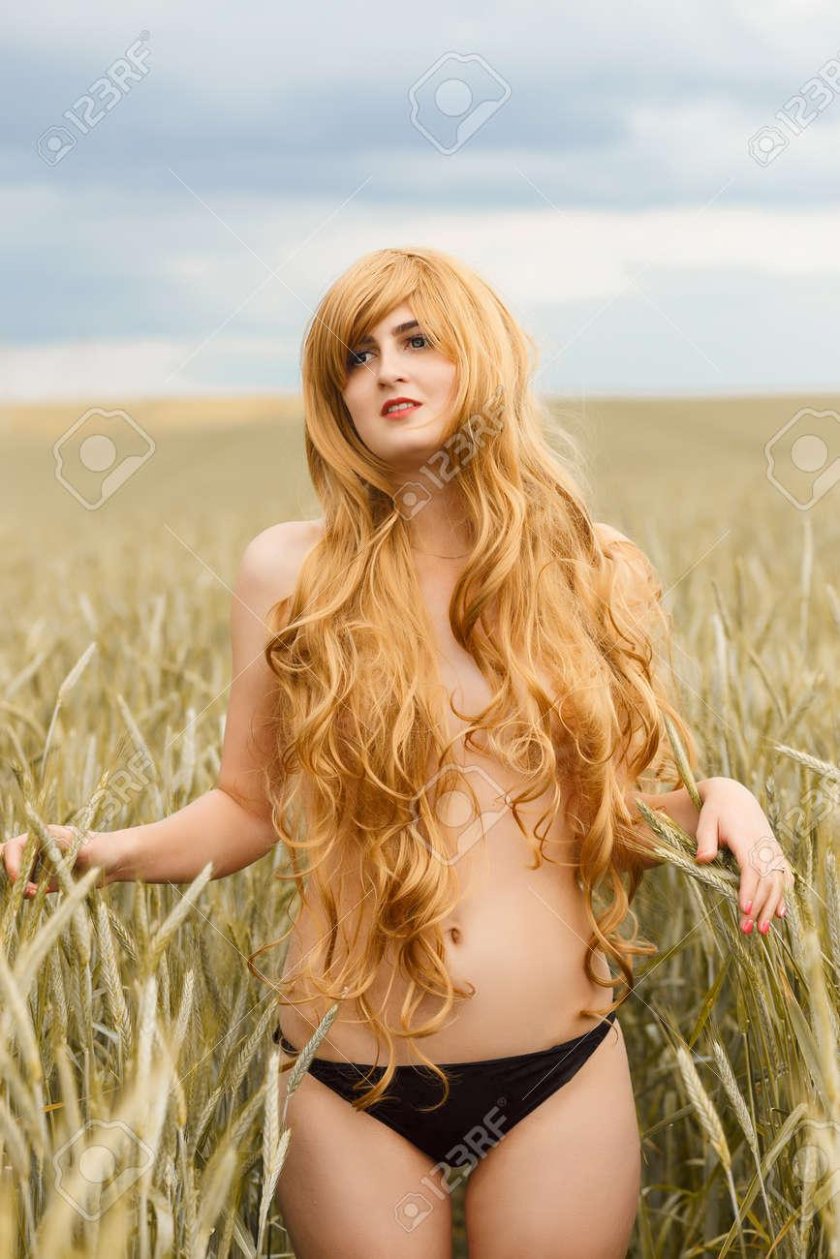 Girl in wheat field