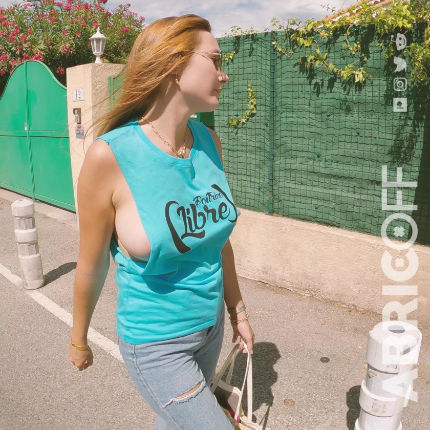 Without bra -braid girl