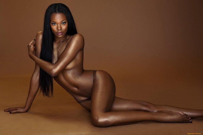 Naked beautiful black woman