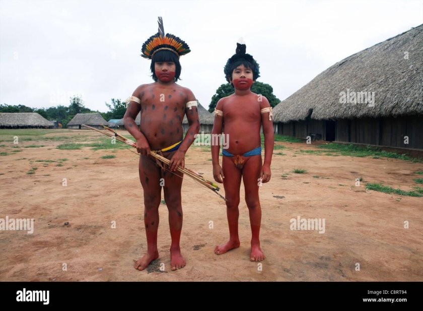 Indians from the Xingu Brazil River