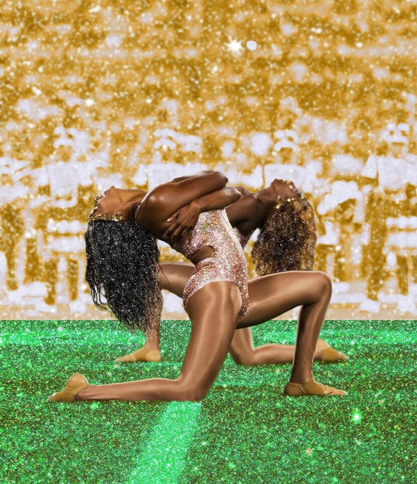 The girl is dark -skinned