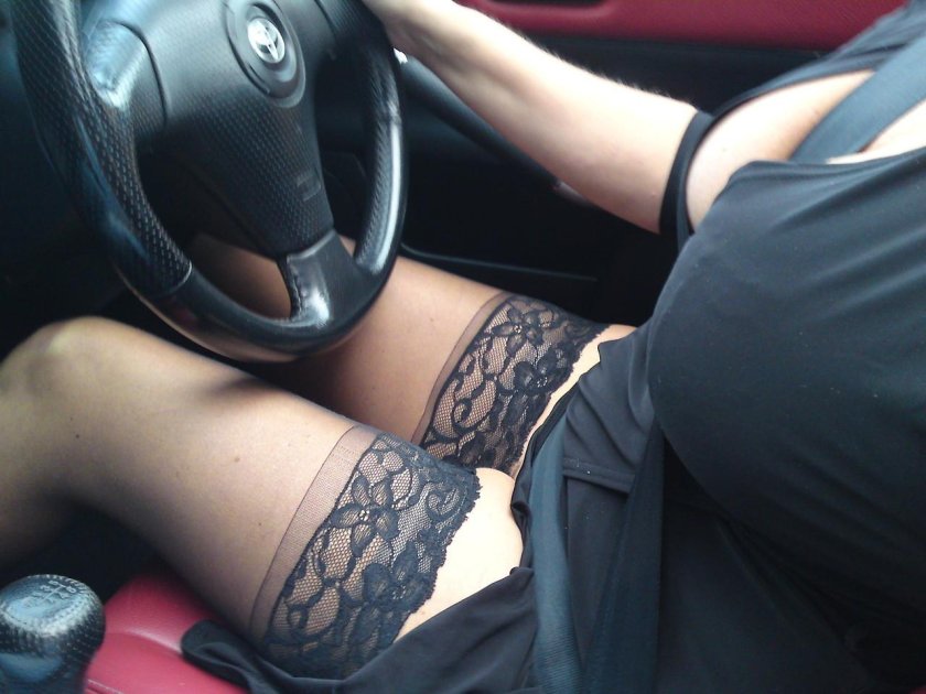 In stockings car