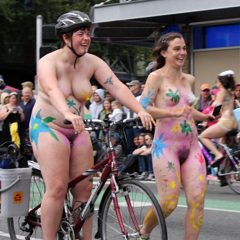 Old Women on Naked Bike Parade