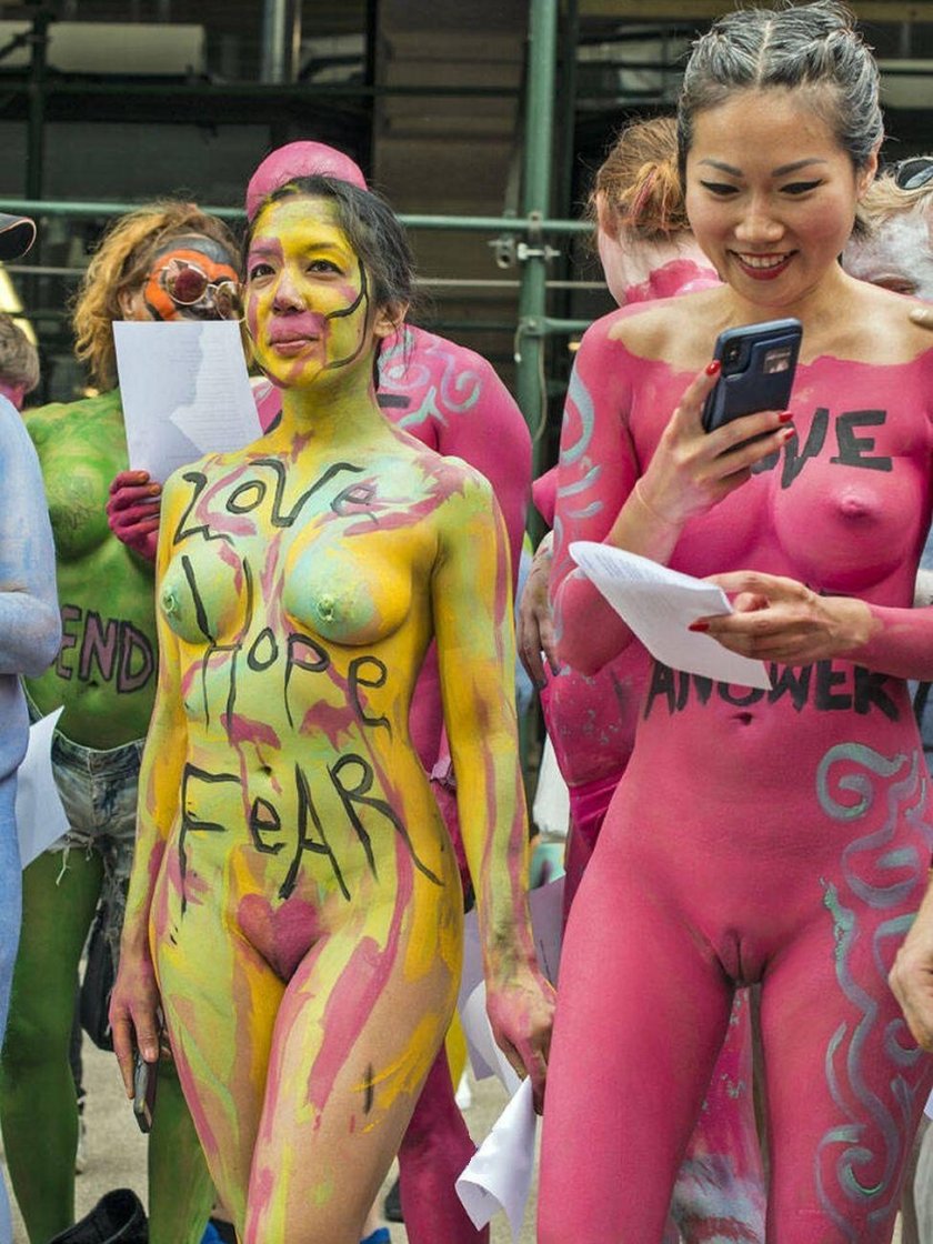 Festival parade of naked women