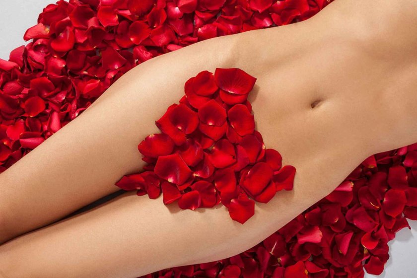 Girl in rose petals