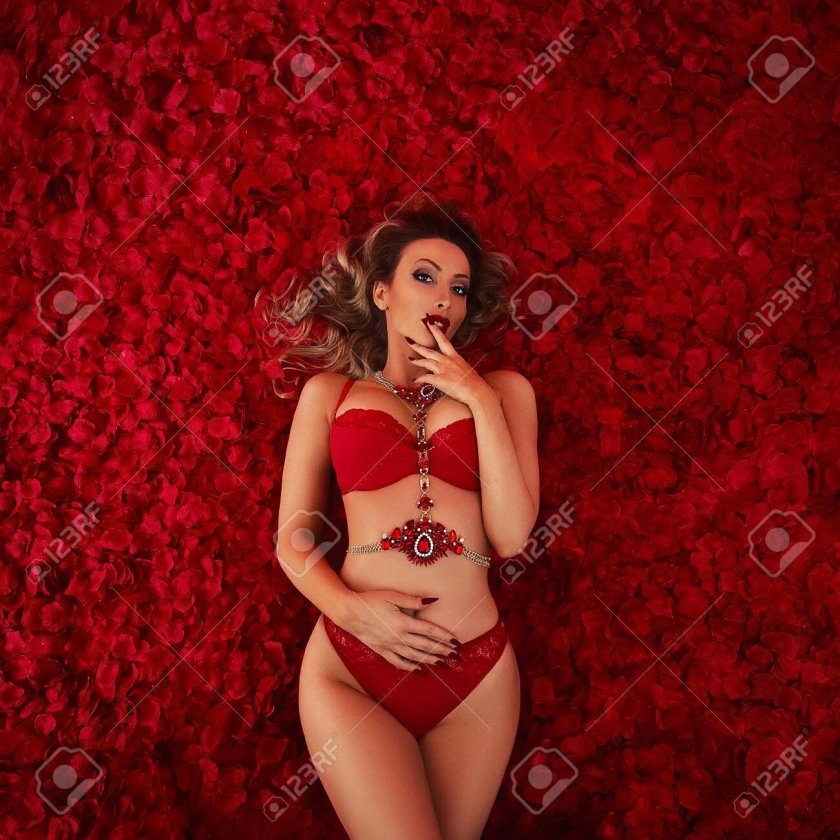 Beautiful girls in red