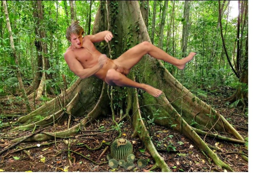 Naked guys in the forest
