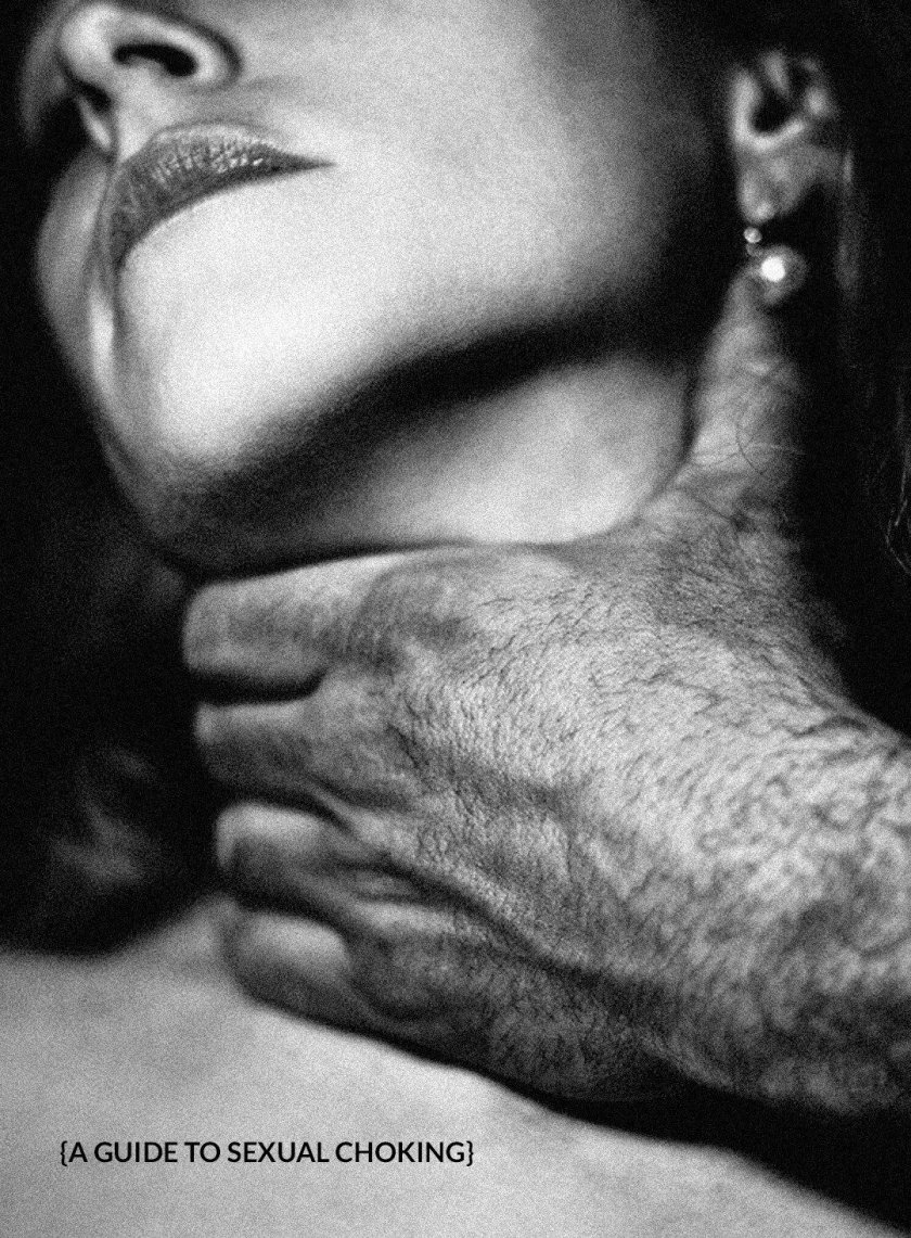 Male hand on a female neck