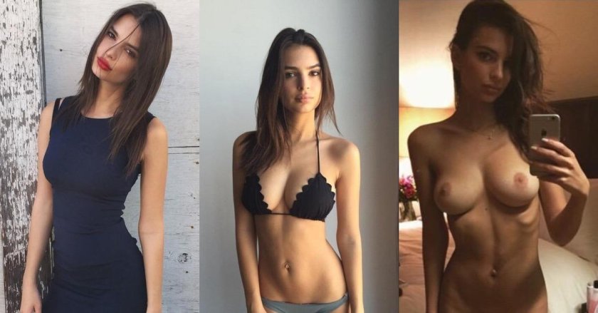 Emily Ratazhkovsky in clothes and naked