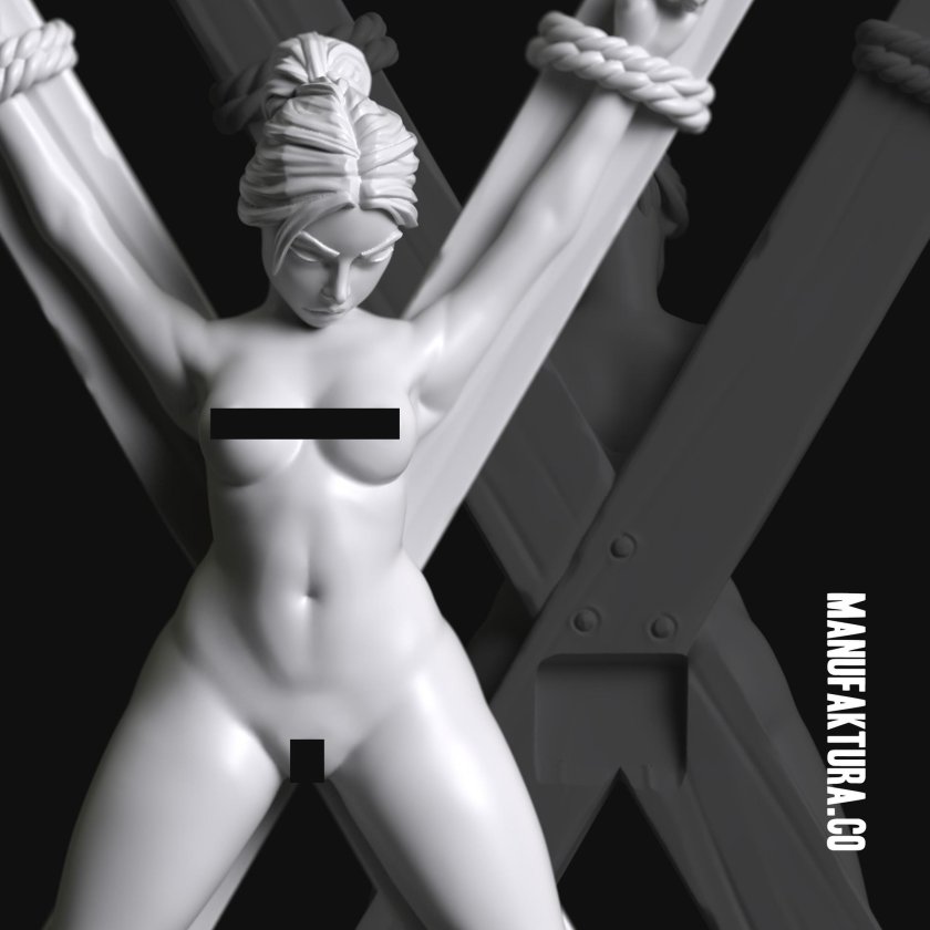 Naked women crucified 3 d