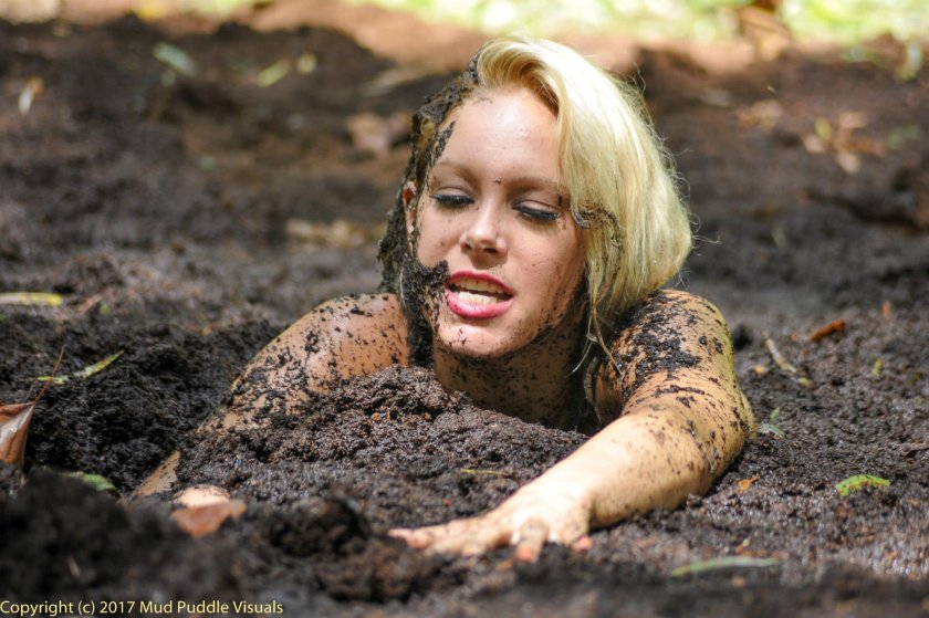 Girl in a Quicksand swamp