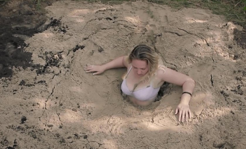 Girl in the Sinking Quicksand swamp