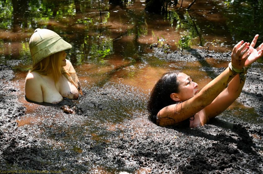 Girl in a Quicksand swamp