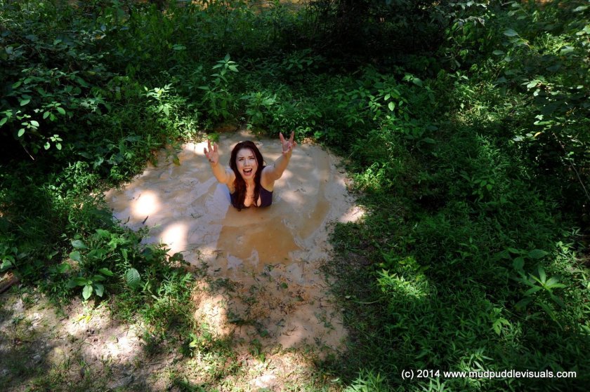 Girl in a Quicksand swamp