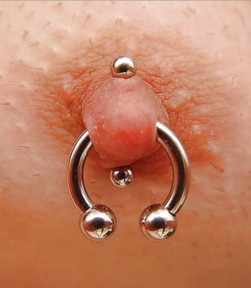 Double piercing nipples