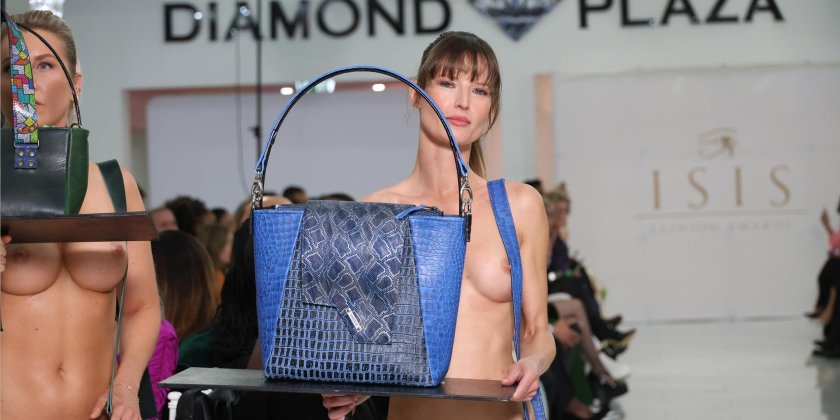 Naked women on the catwalk