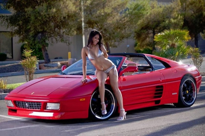 Ferrari Testarossa and Girl