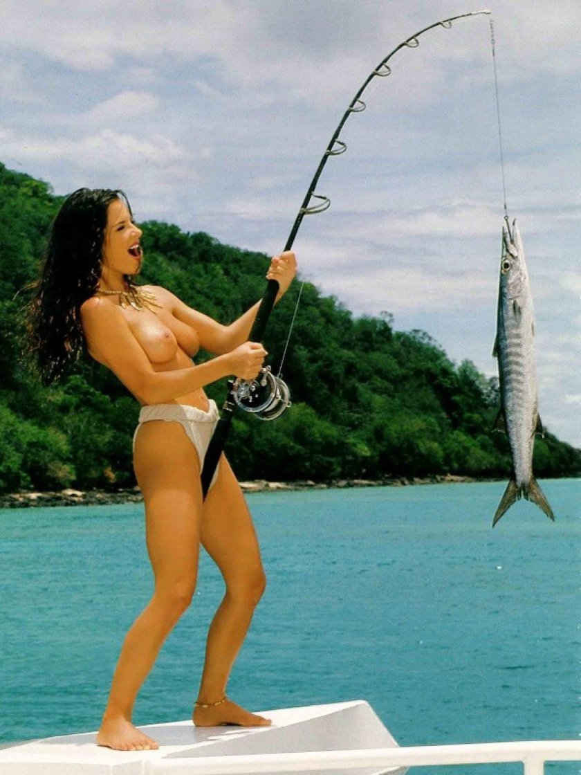 Naked beauties on fishing