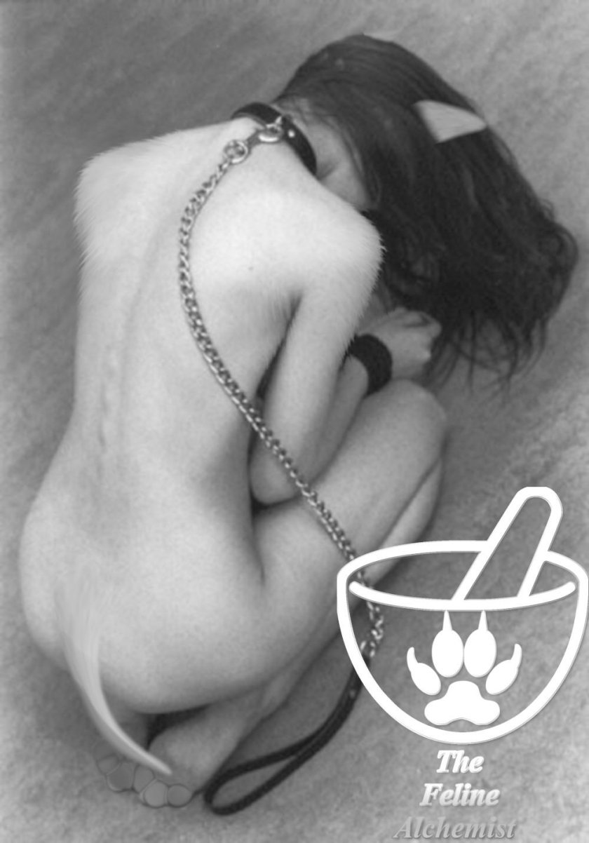 Girl slave with a collar