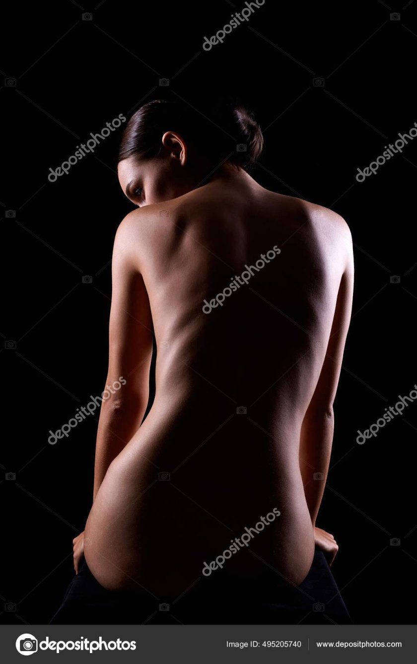 The silhouette of a naked woman