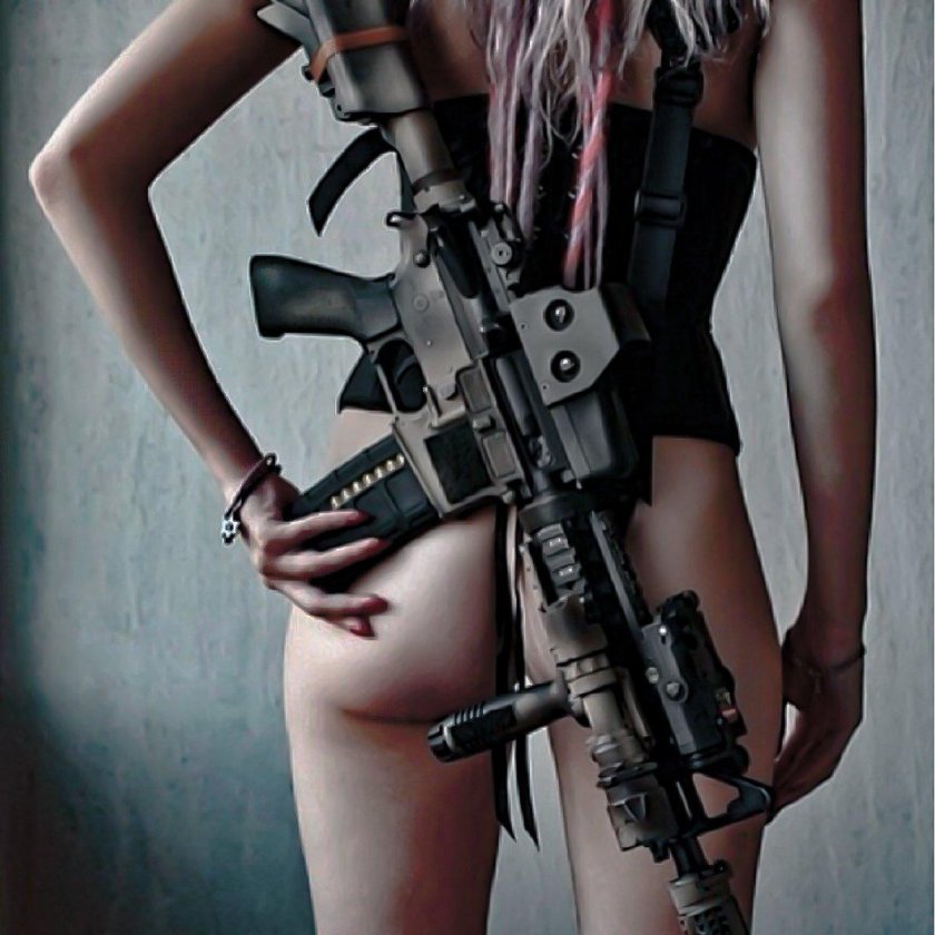 Sexy girls with weapons