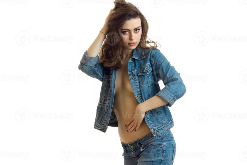 Girl in jeans jacket