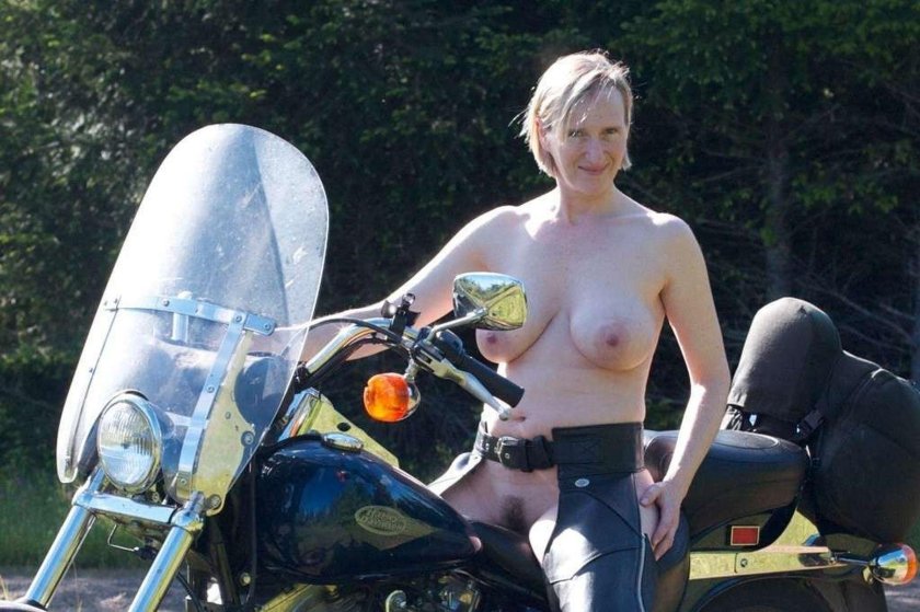 Big boobs on a motorcycle