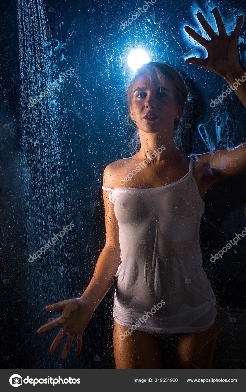 Girl in a wet T -shirt