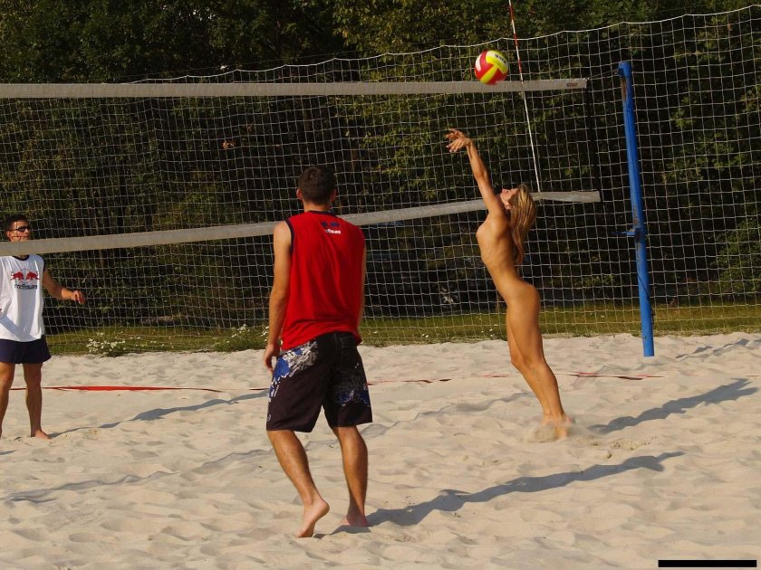 Beach volleyball naked