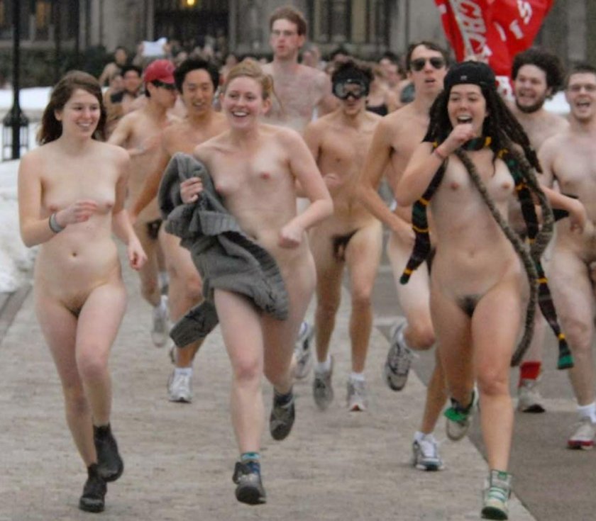 Massive race of naked women