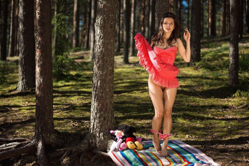 Beautiful girl in the forest