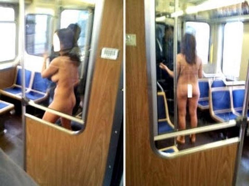 Girls are exposed in the subway