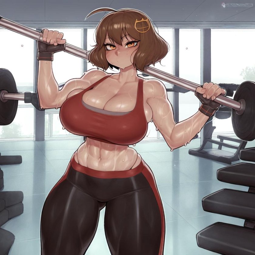 Female muscles art