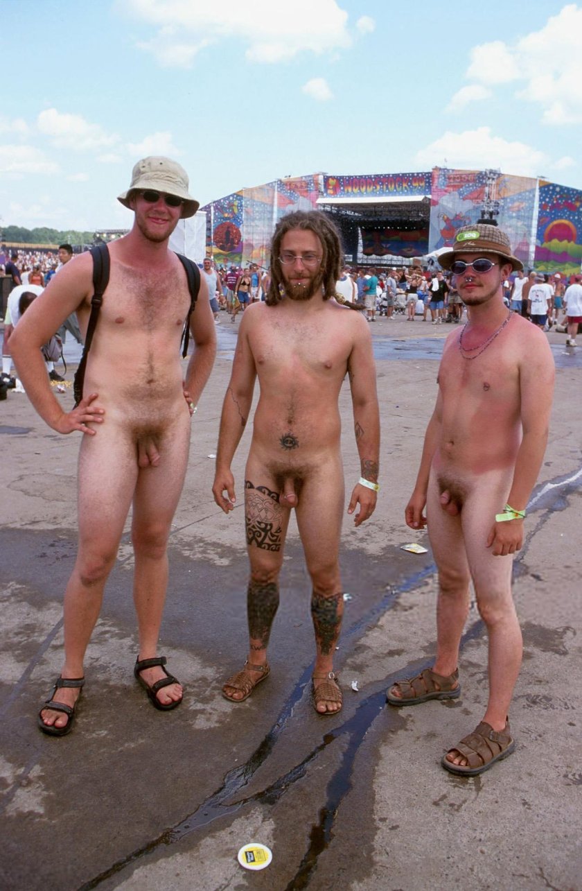 Three naked men